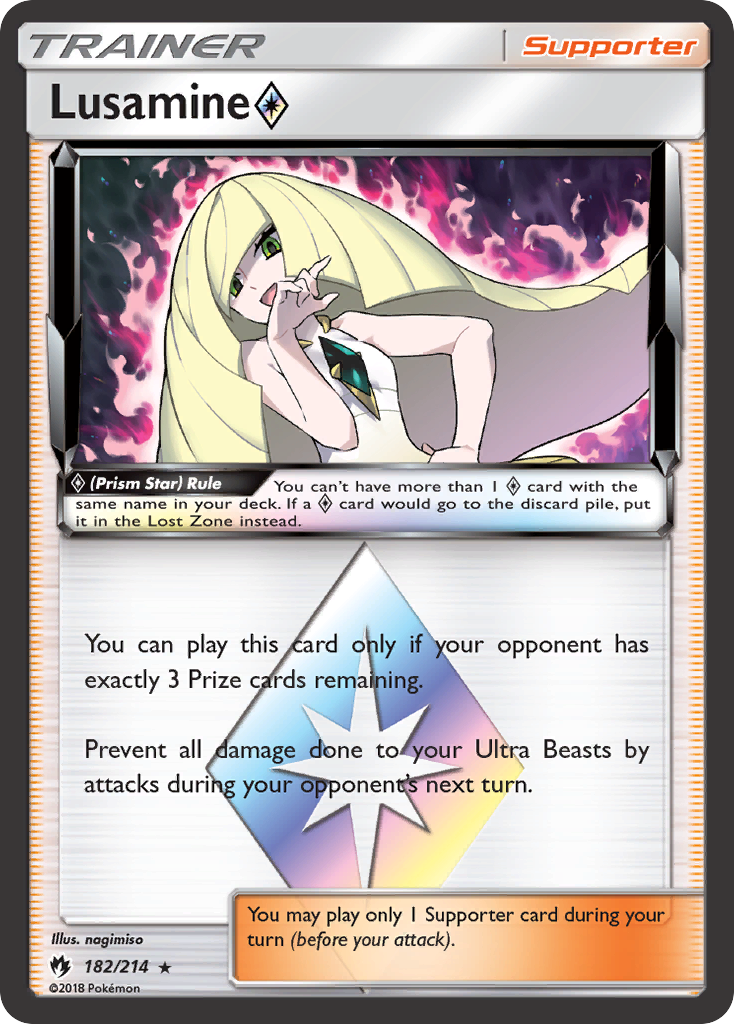 Lusamine (182/214) (Prism Star) [Sun & Moon: Lost Thunder] | Shuffle n Cut Hobbies & Games