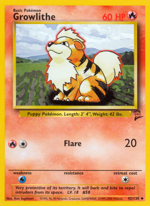 Growlithe (42/130) [Base Set 2] | Shuffle n Cut Hobbies & Games