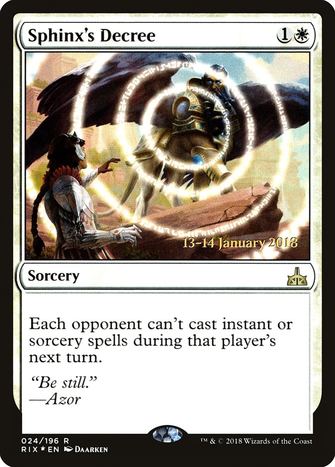 Sphinx's Decree [Rivals of Ixalan Prerelease Promos] | Shuffle n Cut Hobbies & Games