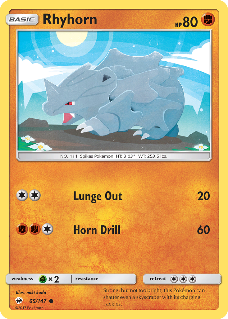 Rhyhorn (65/147) [Sun & Moon: Burning Shadows] | Shuffle n Cut Hobbies & Games