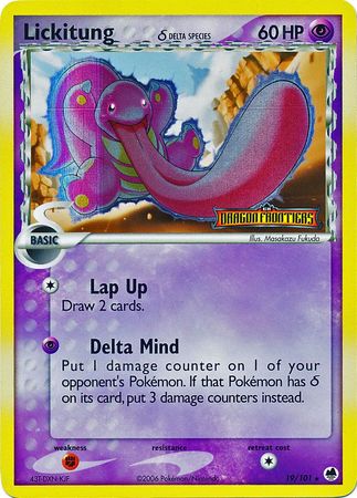 Lickitung (19/101) (Delta Species) (Stamped) [EX: Dragon Frontiers] | Shuffle n Cut Hobbies & Games