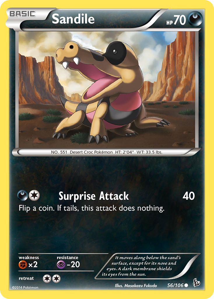 Sandile (56/106) [XY: Flashfire] | Shuffle n Cut Hobbies & Games