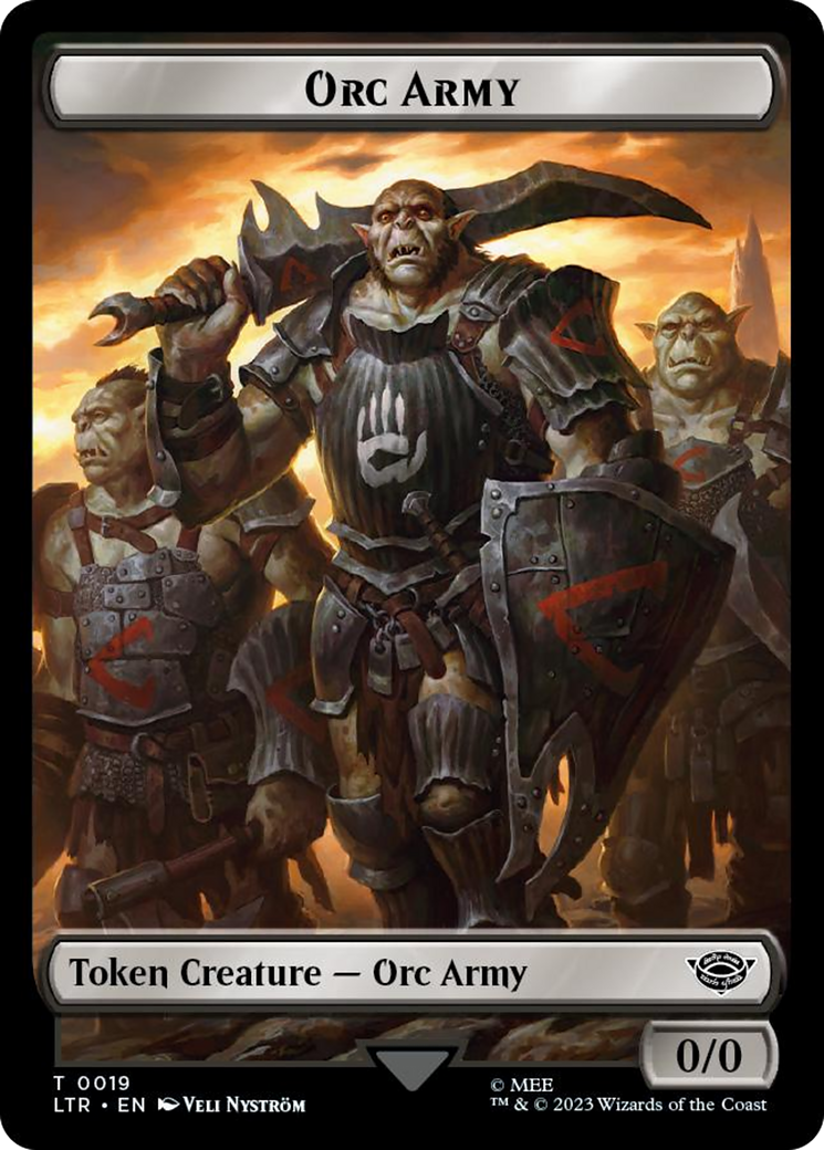 Orc Army (0019) // Food (0022) Double-Sided Token (Surge Foil) [The Lord of the Rings: Tales of Middle-Earth Tokens] | Shuffle n Cut Hobbies & Games