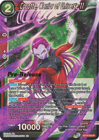 Cocotte, Warrior of Universe 11 (BT14-024) [Cross Spirits Prerelease Promos] | Shuffle n Cut Hobbies & Games