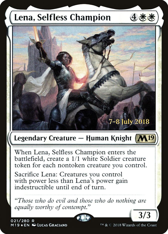 Lena, Selfless Champion [Core Set 2019 Prerelease Promos] | Shuffle n Cut Hobbies & Games