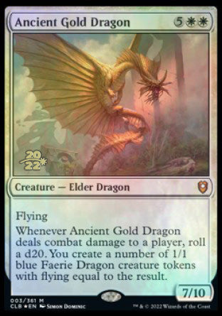 Ancient Gold Dragon [Commander Legends: Battle for Baldur's Gate Prerelease Promos] | Shuffle n Cut Hobbies & Games