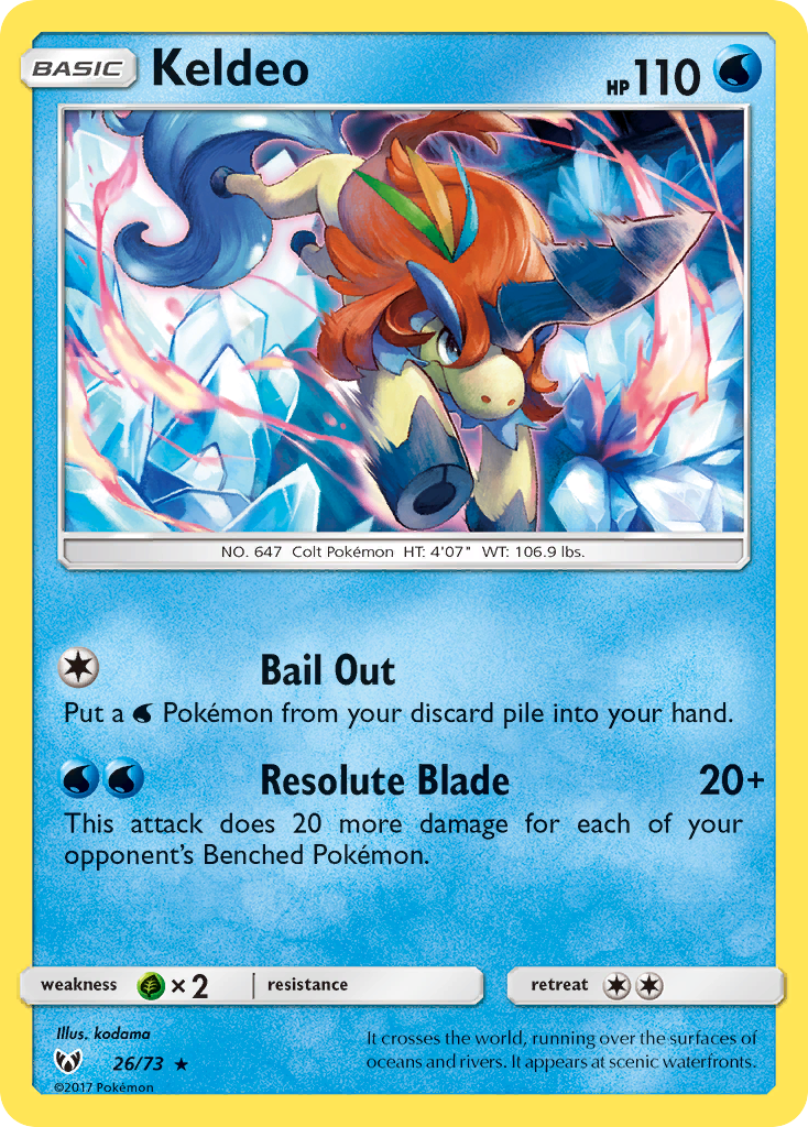 Keldeo (26/73) [Sun & Moon: Shining Legends] | Shuffle n Cut Hobbies & Games