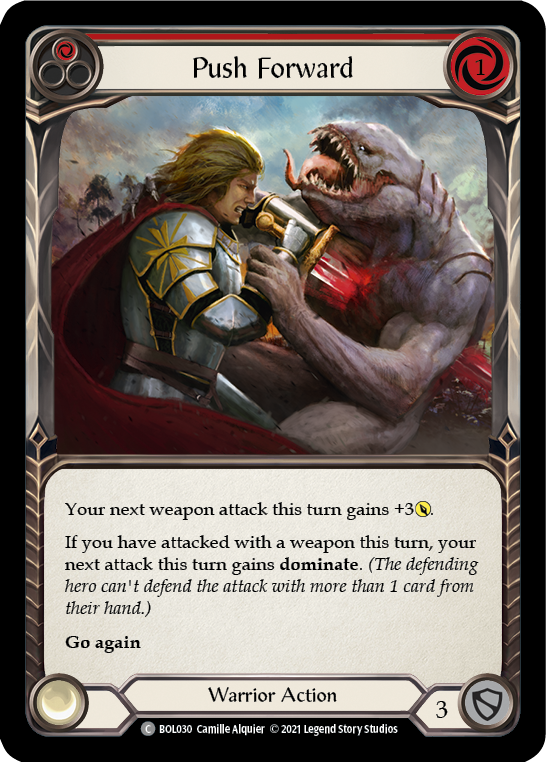 Push Forward (Red) [BOL030] (Monarch Boltyn Blitz Deck) | Shuffle n Cut Hobbies & Games