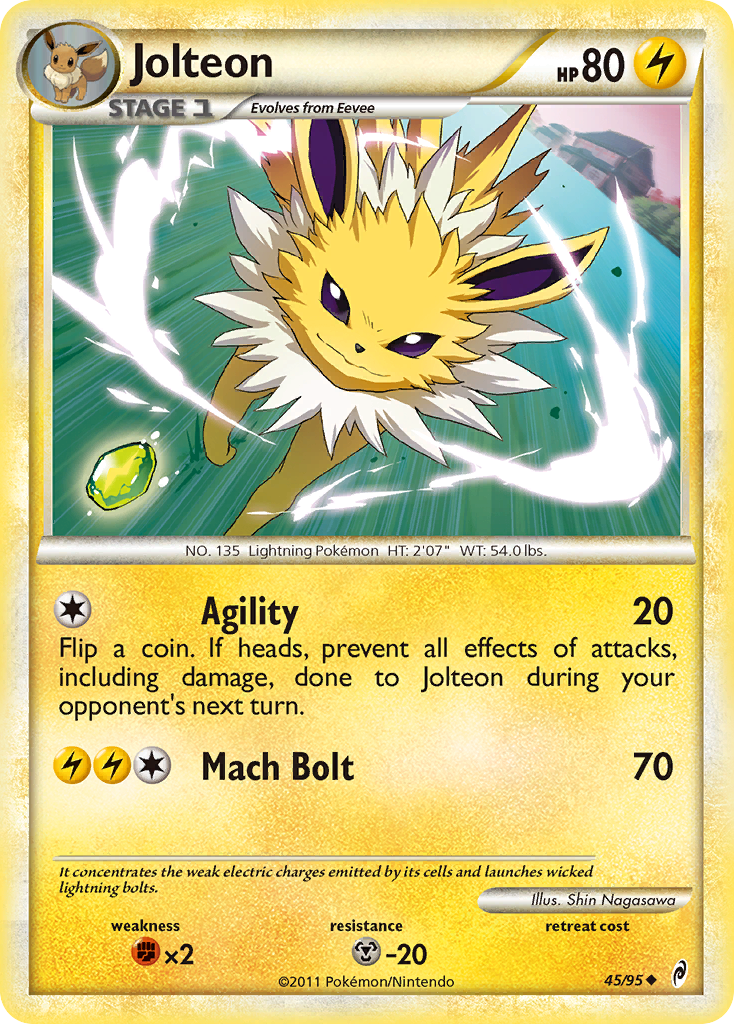 Jolteon (45/95) [HeartGold & SoulSilver: Call of Legends] | Shuffle n Cut Hobbies & Games