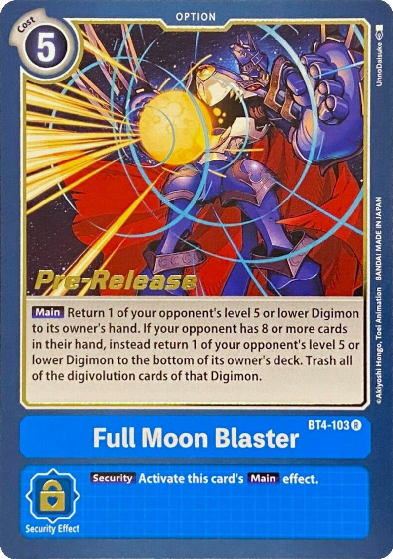 Full Moon Blaster [BT4-103] [Great Legend Pre-Release Promos] | Shuffle n Cut Hobbies & Games