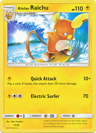 Alolan Raichu (17/30) [Sun & Moon: Trainer Kit - Alolan Raichu] | Shuffle n Cut Hobbies & Games