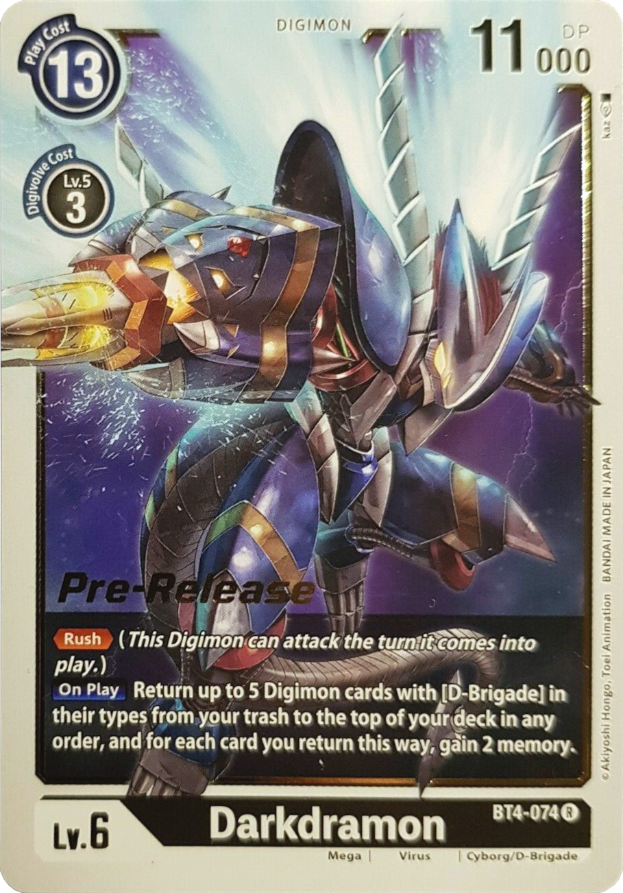 Darkdramon [BT4-074] [Great Legend Pre-Release Promos] | Shuffle n Cut Hobbies & Games