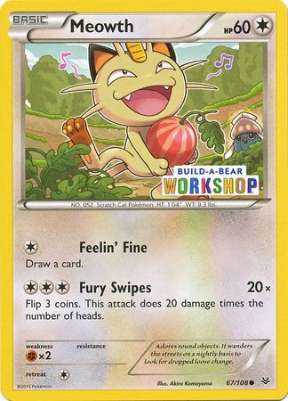 Meowth (67/108) (Build A Bear Workshop Exclusive) [XY: Roaring Skies] | Shuffle n Cut Hobbies & Games