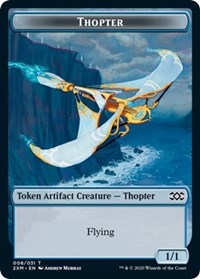 Thopter (008) // Wurm (030) Double-Sided Token [Double Masters Tokens] | Shuffle n Cut Hobbies & Games