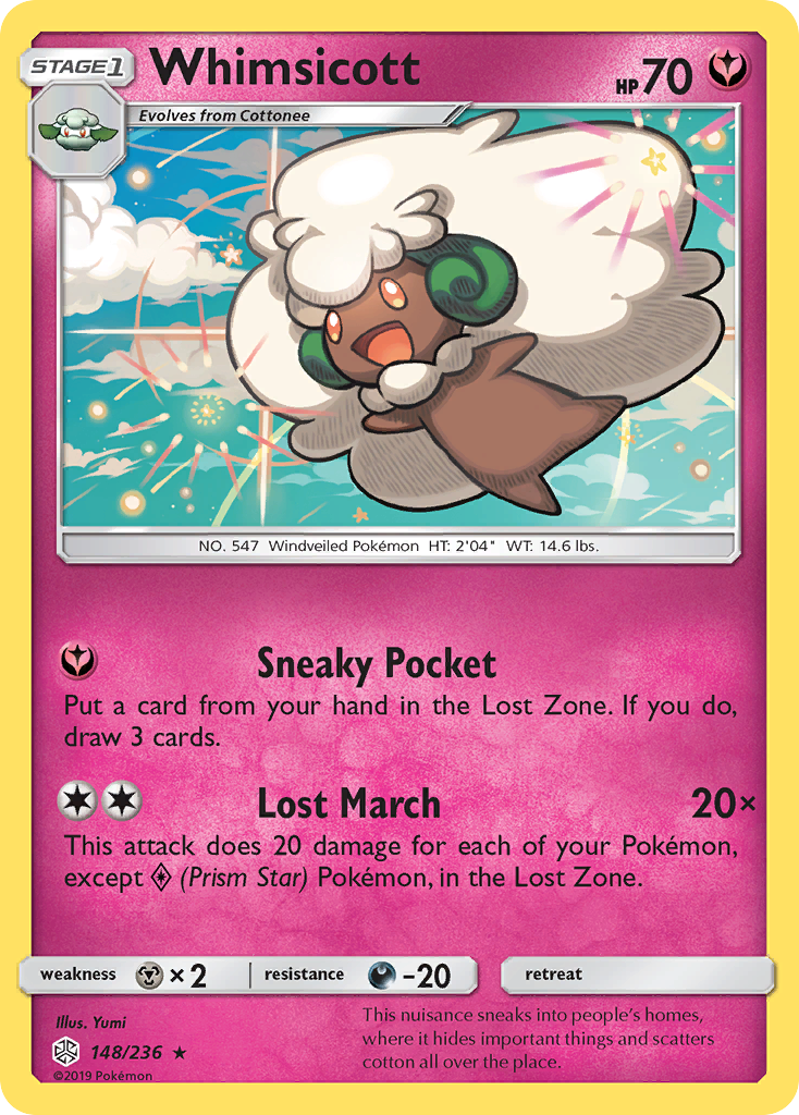 Whimsicott (148/236) [Sun & Moon: Cosmic Eclipse] | Shuffle n Cut Hobbies & Games