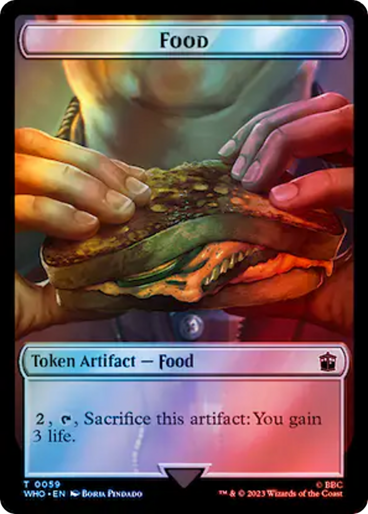 Alien Rhino // Food (0059) Double-Sided Token (Surge Foil) [Doctor Who Tokens] | Shuffle n Cut Hobbies & Games