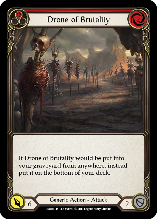 Drone of Brutality (Red) [RNR015-R] (Rhinar Hero Deck)  1st Edition Normal | Shuffle n Cut Hobbies & Games