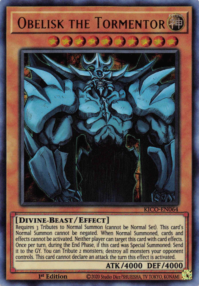 Obelisk the Tormentor (Ultra Pharaoh's Rare) [KICO-EN064] Ultra Pharaoh’s Rare | Shuffle n Cut Hobbies & Games