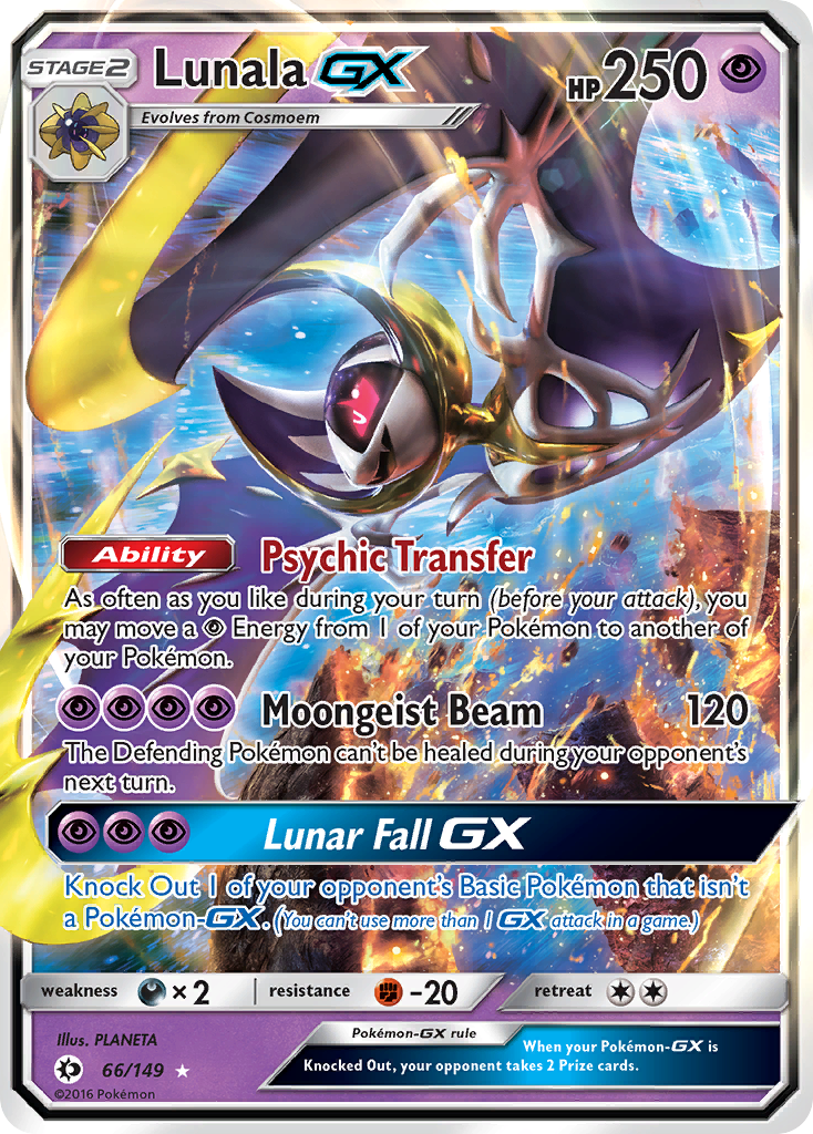 Lunala GX (66/149) [Sun & Moon: Base Set] | Shuffle n Cut Hobbies & Games