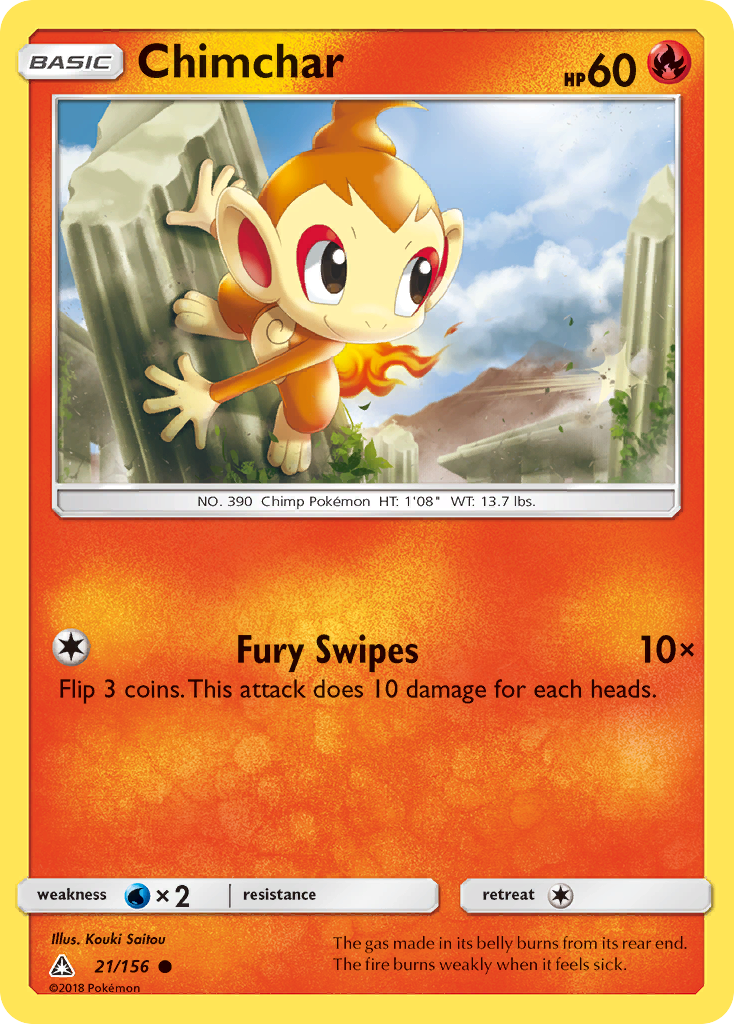 Chimchar (21/156) [Sun & Moon: Ultra Prism] | Shuffle n Cut Hobbies & Games