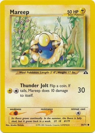 Mareep (58/75) [Neo Discovery Unlimited] | Shuffle n Cut Hobbies & Games