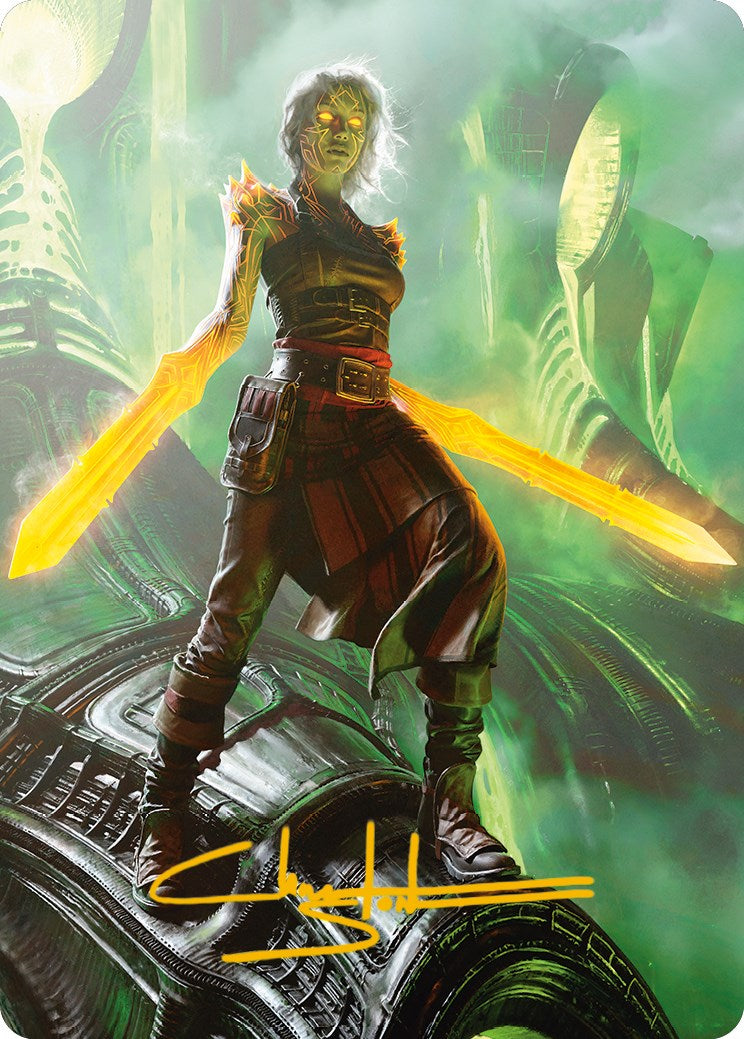 Nahiri, the Unforgiving Art Card (Gold-Stamped Signature) [Phyrexia: All Will Be One Art Series] | Shuffle n Cut Hobbies & Games