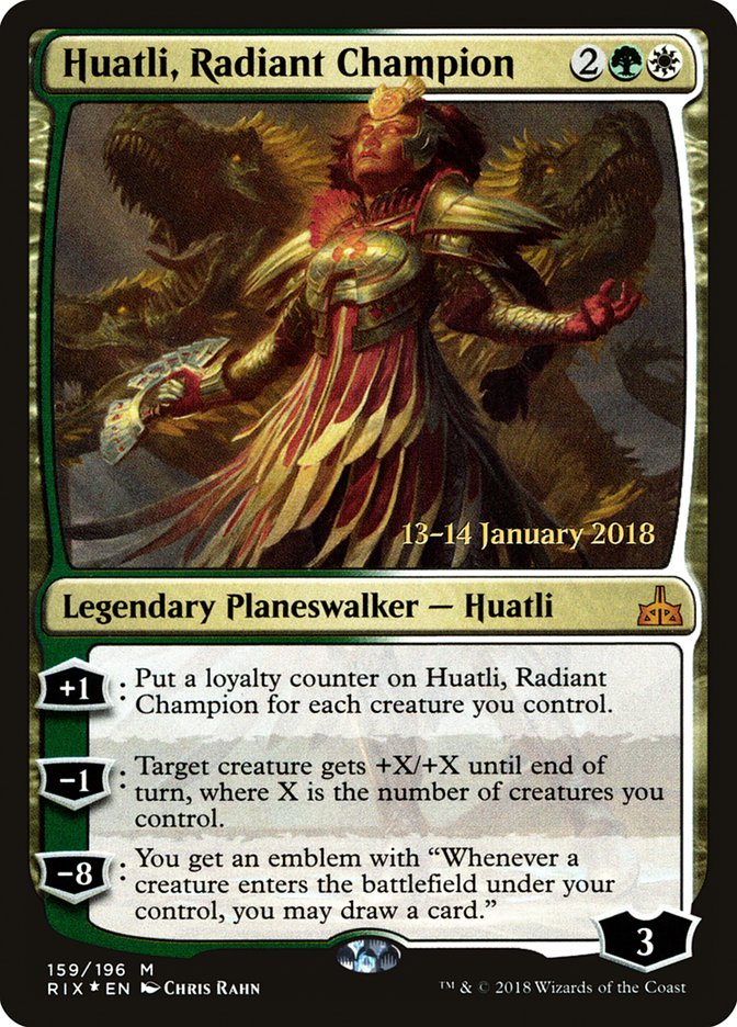 Huatli, Radiant Champion [Rivals of Ixalan Prerelease Promos] | Shuffle n Cut Hobbies & Games