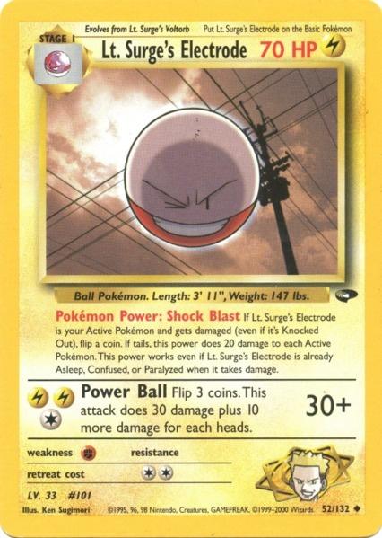 Lt. Surge's Electrode (52/132) [Gym Challenge Unlimited] | Shuffle n Cut Hobbies & Games