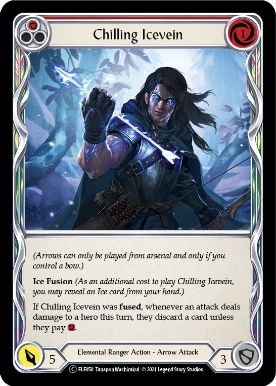 Chilling Icevein (Red) [U-ELE050] Unlimited Rainbow Foil | Shuffle n Cut Hobbies & Games