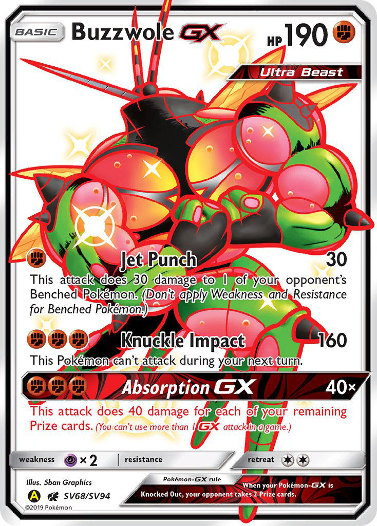 Buzzwole GX (SV68/SV94) [Sun & Moon: Hidden Fates - Shiny Vault] | Shuffle n Cut Hobbies & Games