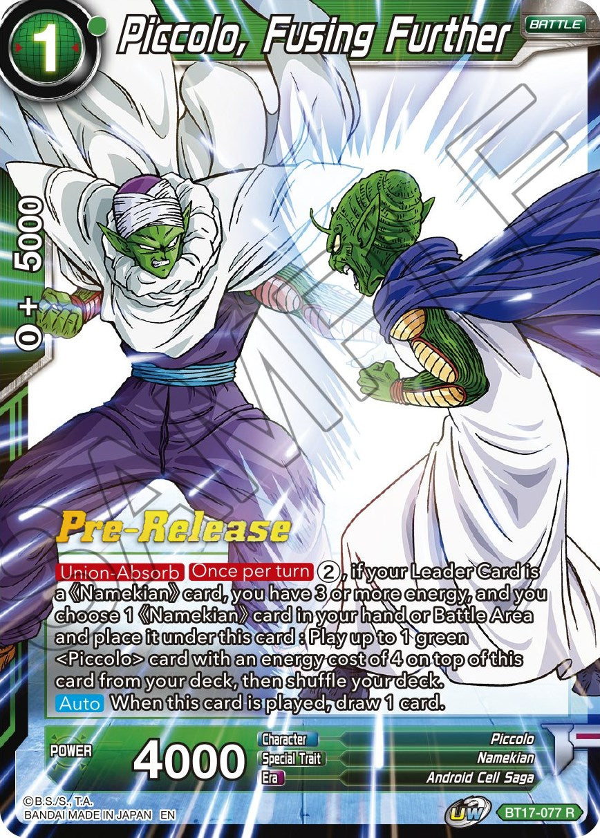 Piccolo, Fusing Further (BT17-077) [Ultimate Squad Prerelease Promos] | Shuffle n Cut Hobbies & Games