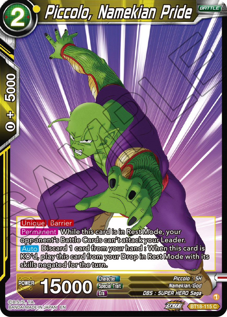 Piccolo, Namekian Pride (BT18-115) [Dawn of the Z-Legends] | Shuffle n Cut Hobbies & Games