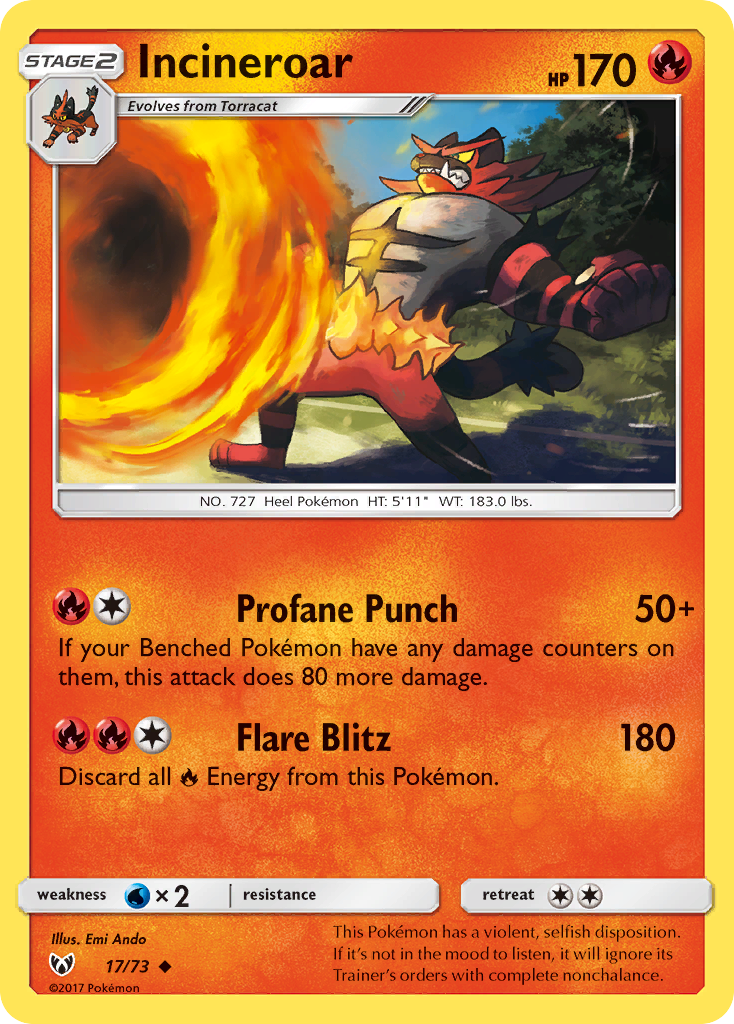 Incineroar (17/73) [Sun & Moon: Shining Legends] | Shuffle n Cut Hobbies & Games