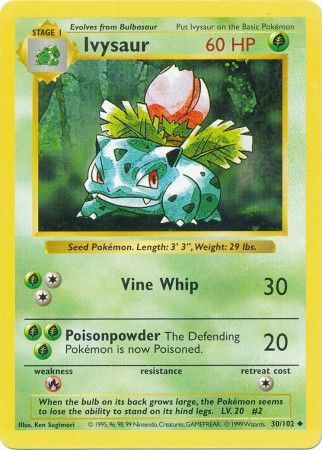 Ivysaur (30/102) [Base Set Shadowless Unlimited] | Shuffle n Cut Hobbies & Games