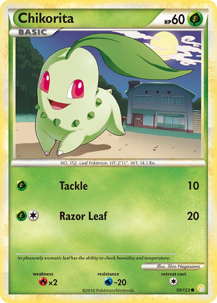 Chikorita (59/123) [HeartGold & SoulSilver: Base Set] | Shuffle n Cut Hobbies & Games