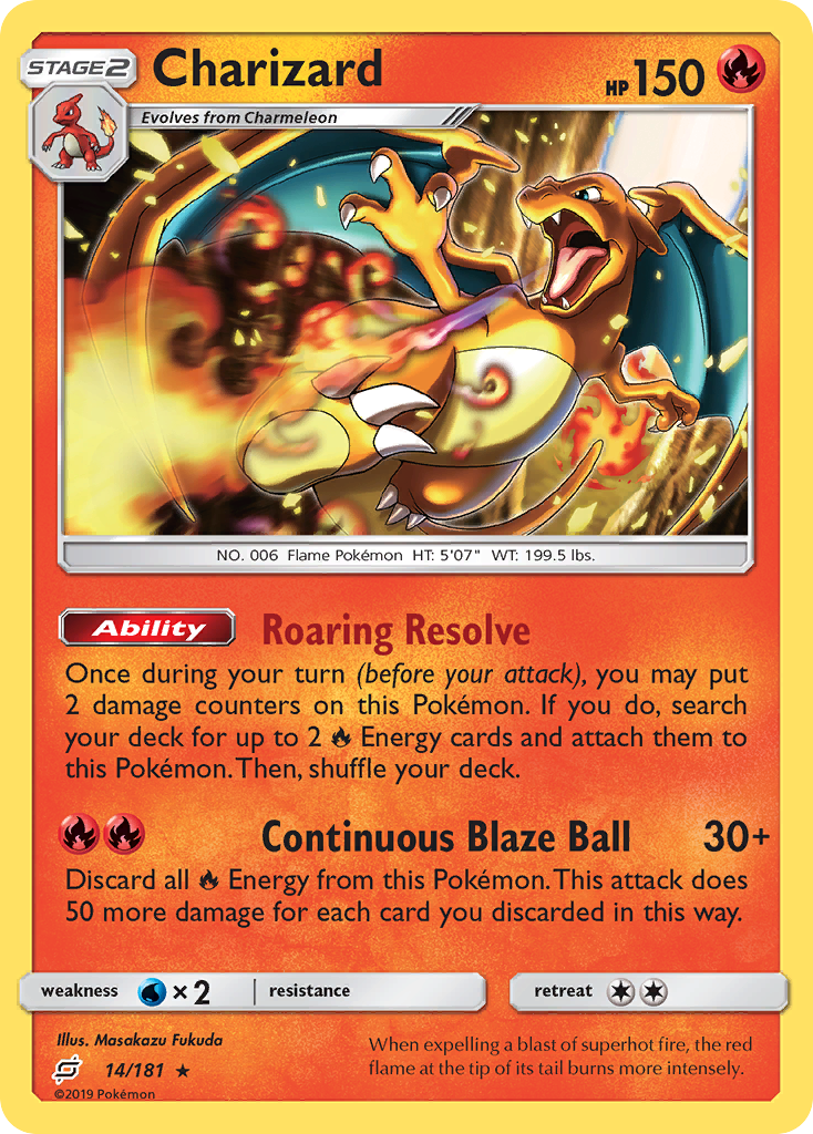 Charizard (14/181) (Cosmos Holo) [Sun & Moon: Team Up] | Shuffle n Cut Hobbies & Games