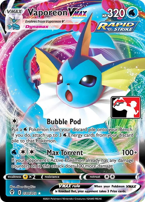 Vaporeon VMAX (030/203) [Prize Pack Series One] | Shuffle n Cut Hobbies & Games