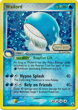 Wailord (14/92) (Stamped) [EX: Legend Maker] | Shuffle n Cut Hobbies & Games