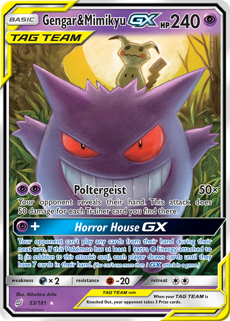 Gengar & Mimikyu GX (53/181) [Sun & Moon: Team Up] | Shuffle n Cut Hobbies & Games