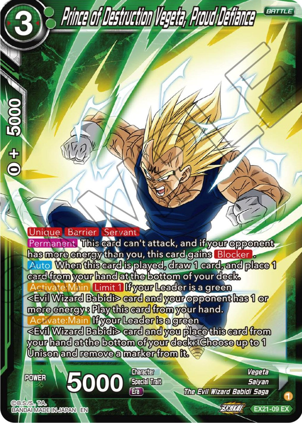 Prince of Destruction Vegeta, Proud Defiance (EX21-09) [5th Anniversary Set] | Shuffle n Cut Hobbies & Games