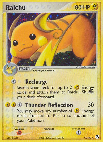 Raichu (12/112) [EX: FireRed & LeafGreen] | Shuffle n Cut Hobbies & Games