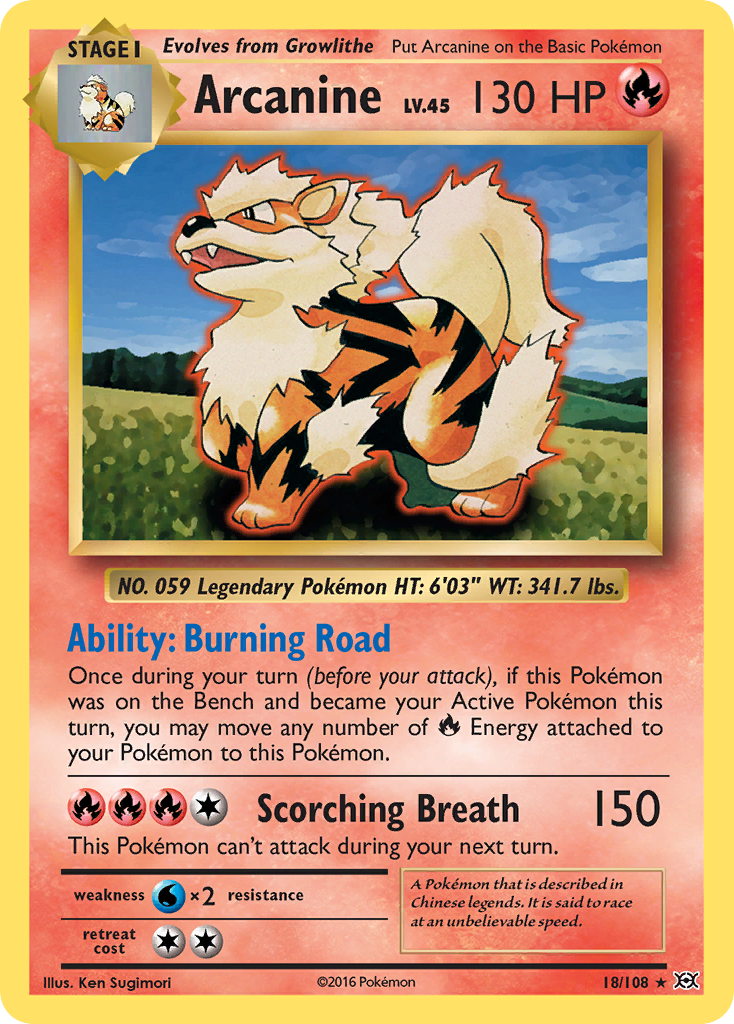 Arcanine (18/108) [XY: Evolutions] | Shuffle n Cut Hobbies & Games