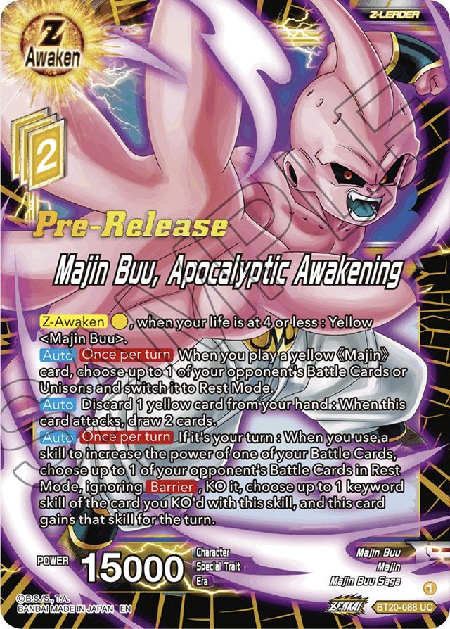 Majin Buu, Apocalyptic Awakening (BT20-088) [Power Absorbed Prerelease Promos] | Shuffle n Cut Hobbies & Games