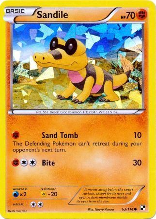 Sandile (63/114) (Cracked Ice Holo) [Black & White: Base Set] | Shuffle n Cut Hobbies & Games