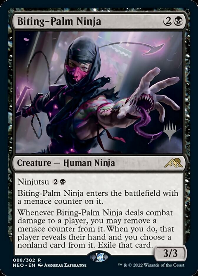 Biting-Palm Ninja (Promo Pack) [Kamigawa: Neon Dynasty Promos] | Shuffle n Cut Hobbies & Games