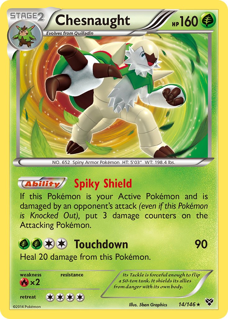 Chesnaught (14/146) (Cosmos Holo) (Blister Exclusive) [XY: Base Set] | Shuffle n Cut Hobbies & Games