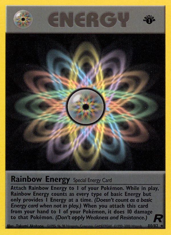 Rainbow Energy (80/82) [Team Rocket 1st Edition] | Shuffle n Cut Hobbies & Games