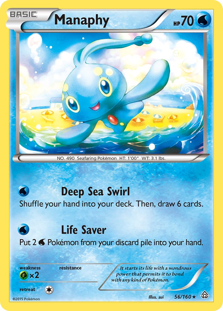 Manaphy (56/160) (Battle Arena Deck Exclusive) (Theme Deck Exclusive) [XY: Primal Clash] | Shuffle n Cut Hobbies & Games