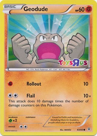 Geodude (43/83) (Toys R Us Promo) [XY: Generations] | Shuffle n Cut Hobbies & Games