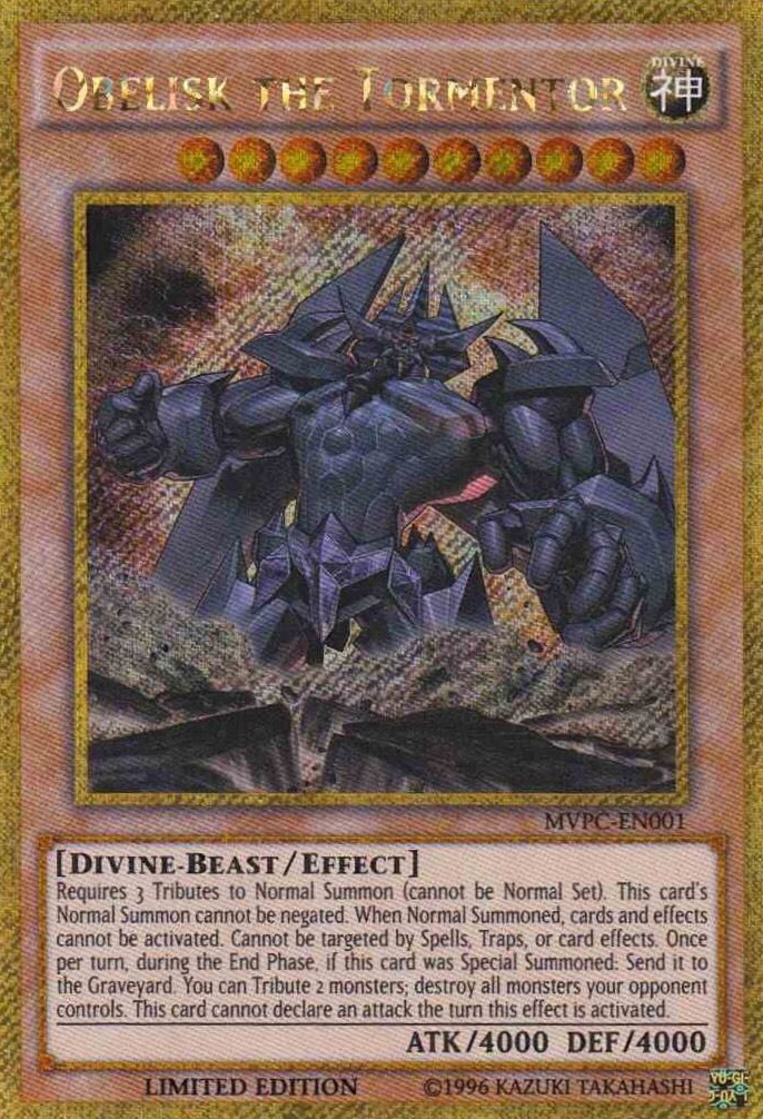 Obelisk the Tormentor [MVPC-EN001] Gold Secret Rare | Shuffle n Cut Hobbies & Games